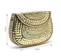 PARATO Gold Evening Clutch — Handcrafted Antique Metal Bag