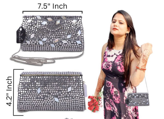 PARATO Silver Clutch — Handcrafted Metal Bag with Sheep Motif