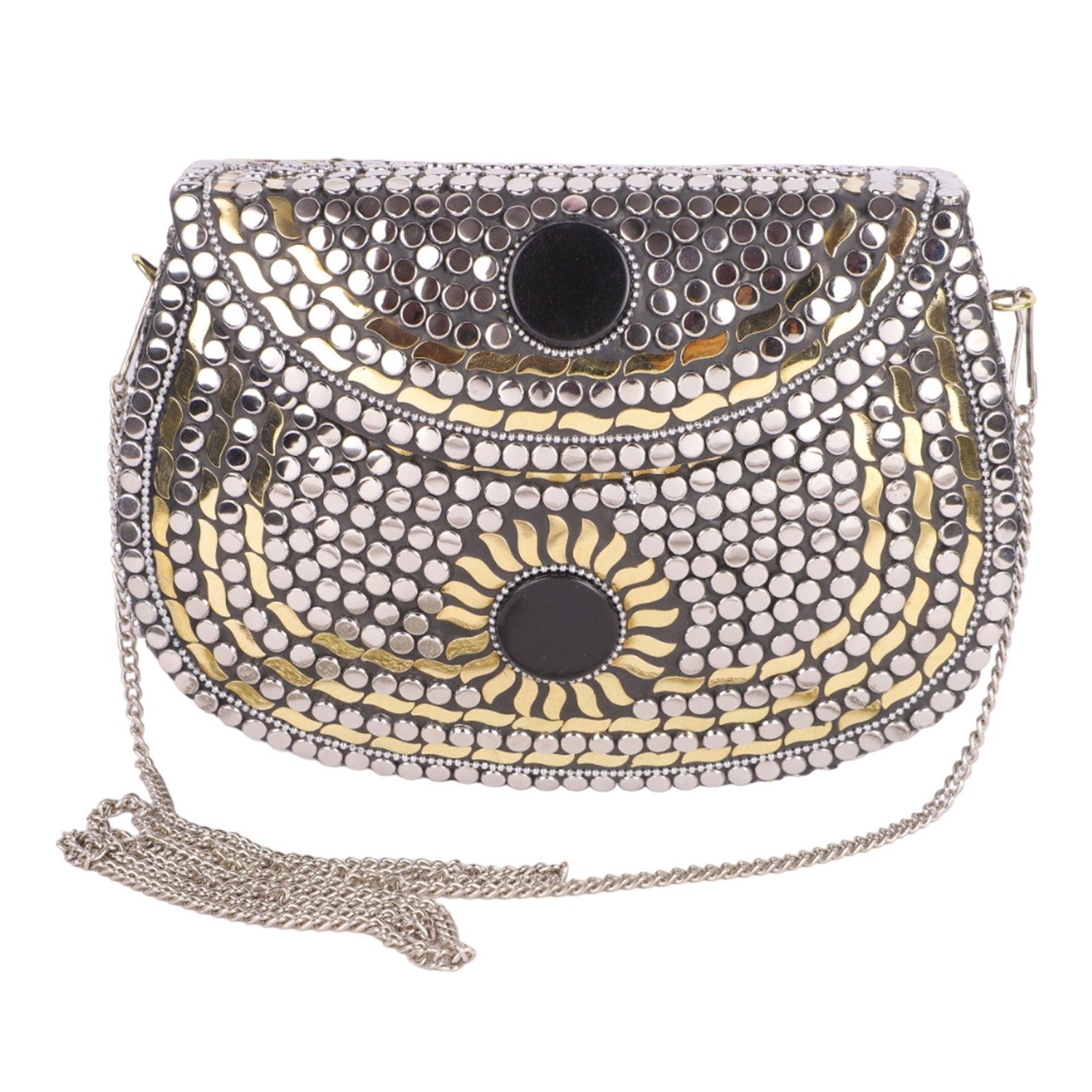 PARATO Silver Minaudière — Handcrafted Antique Metal Evening Bag