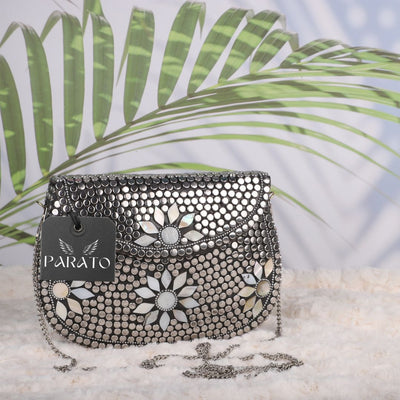PARATO Silver Sheep Motif Clutch — Iconic Handcrafted Metal Bag