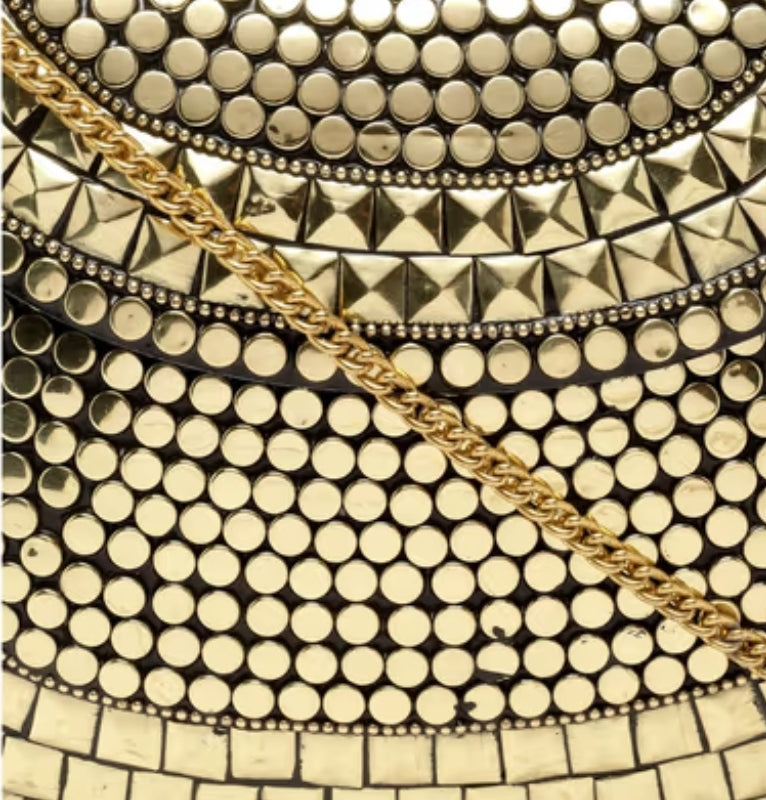 PARATO Gold Evening Clutch — Handcrafted Antique Metal Bag