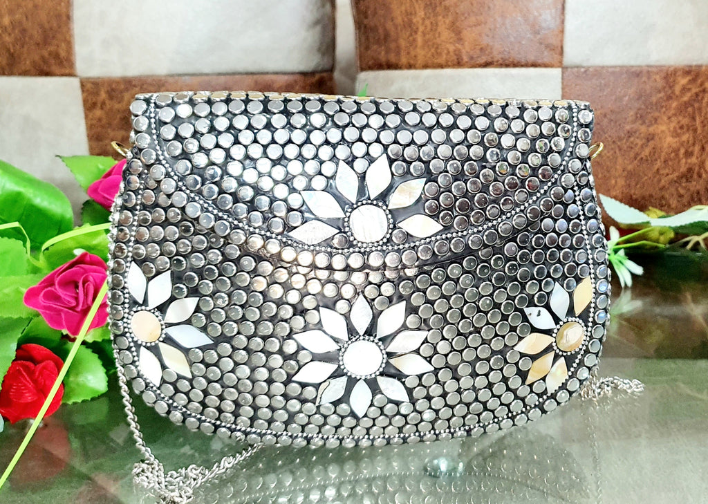 PARATO Silver Sheep Motif Clutch — Iconic Handcrafted Metal Bag