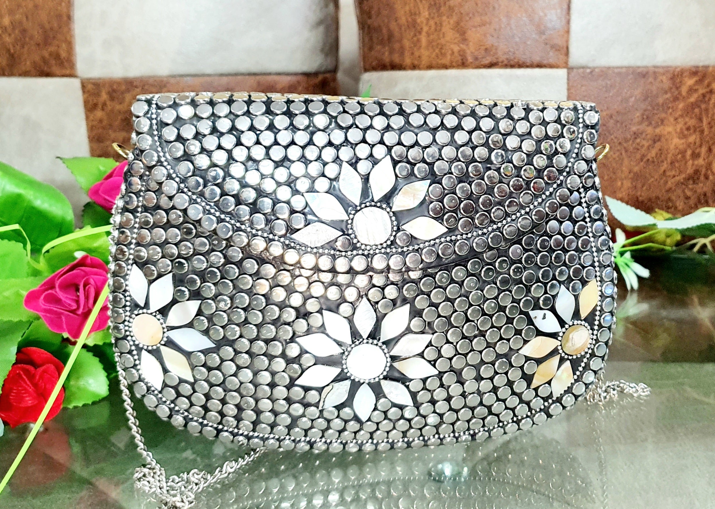 PARATO Silver Sheep Motif Clutch — Iconic Handcrafted Metal Bag