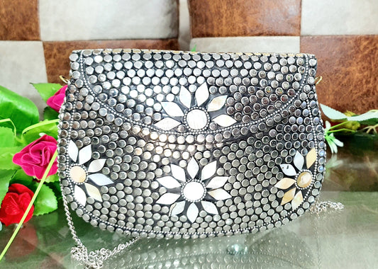 PARATO Silver Sheep Motif Clutch — Iconic Handcrafted Metal Bag