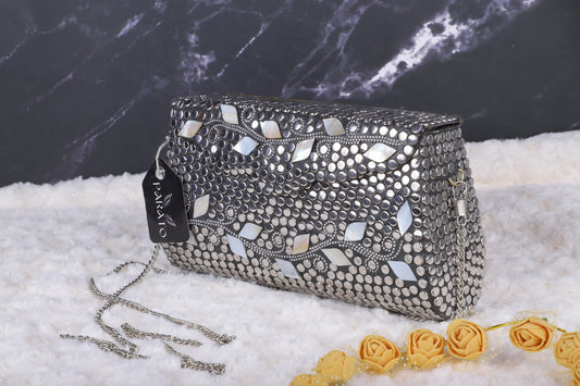 PARATO Silver Clutch — Handcrafted Metal Bag with Sheep Motif