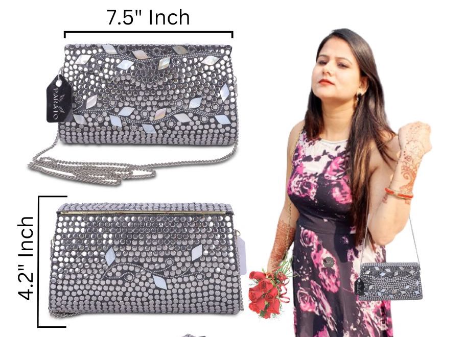 PARATO Silver Clutch — Handcrafted Metal Bag with Sheep Motif